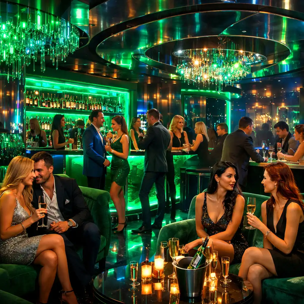 Gosti u Casinokrake uživaju u neonski osvijetljenom plesnom podiju i privatnim lounge zonama